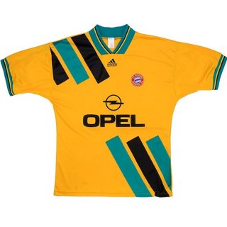 Thailande Maillot De Foot Bayern Exterieur Retro 1993 1995 Jaune Pas Cher