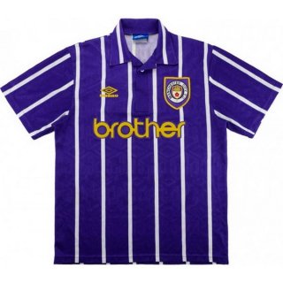 Thailande Maillot De Foot Manchester City Exterieur Retro 1993 1994 Purpura Pas Cher