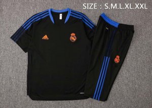 Maillot De Foot Entrainement Real Madrid Ensemble Complet 2022 Noir Bleu Pas Cher