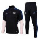 Survetement Training Manchester United 2022-2023 Noir Rose Pas Cher