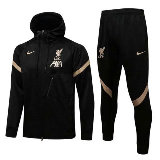 Sweat Shirt Capuche Liverpool 2022 Noir Or Pas Cher