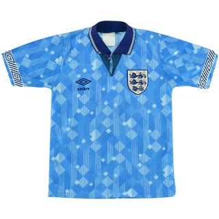 Thailande Maillot De Foot Angleterre Third Retro 1990 Bleu Pas Cher