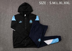 Sweat Shirt Capuche Marseille 2022 Noir Bleu Pas Cher