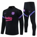 Survetement Barcelone 2021-2022 Noir Purpura Pas Cher