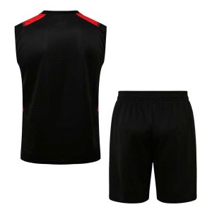 Maillot De Foot AC Milan Sans Manches 2022 Noir Rouge Pas Cher