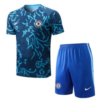 Maillot De Foot Entrainement Chelsea Ensemble Complet 2022-2023 Bleu Pas Cher