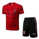 Maillot De Foot Entrainement AC Milan Ensemble Complet 2022-2023 Rouge Pas Cher