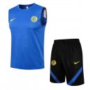 Maillot De Foot Inter Milan Sans Manches Ensemble Complet 2022 Bleu Pas Cher