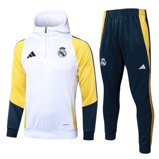 Training Capuche Real Madrid 2024-2025 Blanc Jaune 2