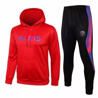 Sweat Shirt Capuche PSG 2021-2022 Rouge Noir Purpura Pas Cher