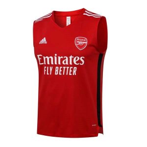 Maillot De Foot Arsenal Sans Manches 2022 Rouge Noir Pas Cher