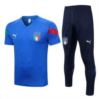 Maillot De Foot Entrainement Italie Ensemble Complet 2022-2023 Bleu Pas Cher