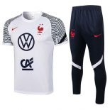 Maillot De Foot Entrainement France Ensemble Complet 2022 Blanc Pas Cher