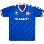 Thailande Maillot De Foot Manchester United Third Retro 1986 1988 Bleu Pas Cher