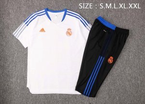 Maillot De Foot Entrainement Real Madrid Ensemble Complet 2022 Blanc Noir Pas Cher