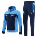 Sweat Shirt Capuche Marseille 2021-2022 Bleu Pas Cher