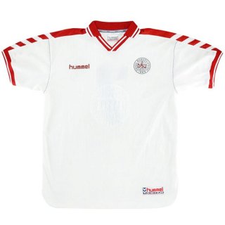 Thailande Maillot De Foot Danemark Exterieur Retro 1998 Blanc Pas Cher