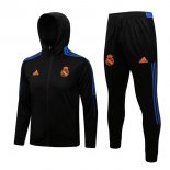 Sweat Shirt Capuche Real Madrid 2022 Noir Bleu Pas Cher