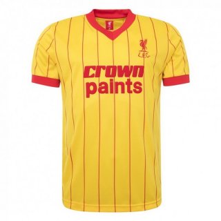 Thailande Maillot De Foot Liverpool Exterieur Retro 1982 1983 Jaune Pas Cher