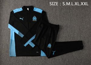 Survetement Training Marseille 2022 Noir Bleu Pas Cher