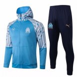 Sweat Shirt Capuche Marseille 2021-2022 Bleu Blanc Pas Cher