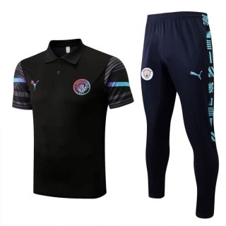 Polo Manchester City Ensemble Complet 2022-2023 Noir Pas Cher