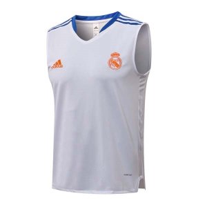 Maillot De Foot Real Madrid Sans Manches 2022 Blanc Noir Pas Cher