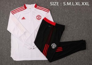 Survetement Training Manchester United 2022 Blanc Noir Pas Cher