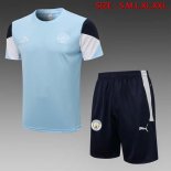 Maillot De Foot Entrainement Manchester City Ensemble Complet 2022 Bleu Noir Pas Cher