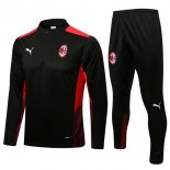 Survetement Training AC Milan 2022 Noir Rouge Pas Cher