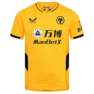 Thailande Maillot De Foot Wolves Domicile 2021-2022 Jaune Pas Cher