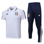 Polo Italie Ensemble Complet 2023-2024 Blanc Bleu