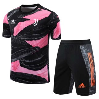 Maillot De Foot Entrainement Juventus Ensemble Complet 2021-2022 Rose Noir Pas Cher