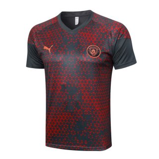 Maillot Entrainement Manchester City 2024 Rouge Gris