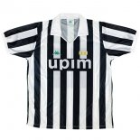 Thailande Maillot De Foot Juventus Domicile Retro 1991 1992 Noir Blanc Pas Cher