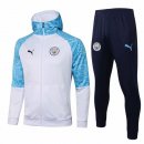 Sweat Shirt Capuche Manchester City 2021-2022 Bleu Blanc Pas Cher