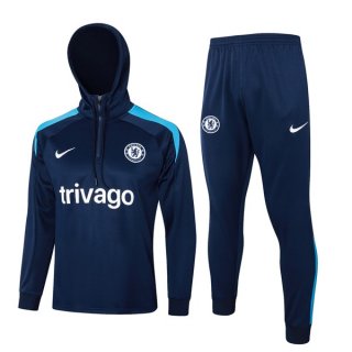 Sweat Shirt Capuche Chelsea 2024-2025 Bleu