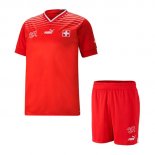 Maillot De Foot Suisse Domicile Enfant 2022 Rouge Pas Cher