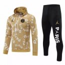 Sweat Shirt Capuche PSG 2021-2022 Jaune Noir Pas Cher