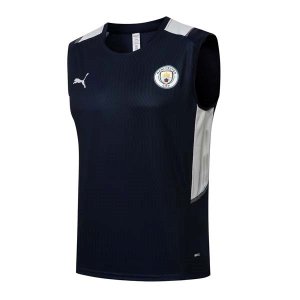 Maillot De Foot Manchester City Sans Manches 2022 Bleu Pas Cher