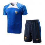 Maillot De Foot Entrainement France Ensemble Complet 2022-2023 Bleu 2 Pas Cher