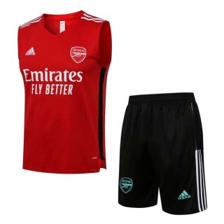 Maillot De Foot Arsenal Sans Manches 2022 Rouge Noir Pas Cher