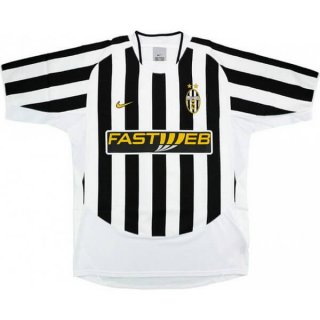 Thailande Maillot De Foot Juventus Domicile Retro 2003 2004 Noir Blanc Pas Cher