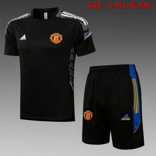 Maillot De Foot Entrainement Manchester United Ensemble Complet 2022 Noir 1 Pas Cher