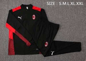 Survetement Training AC Milan 2022 Noir Rouge Pas Cher