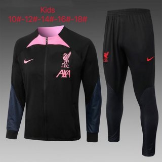 Enfant Survetement Liverpool 2023 Noir Rose Pas Cher