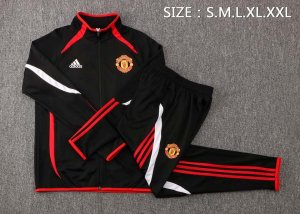 Survetement Manchester United 2022 Noir Rouge Blanc Pas Cher