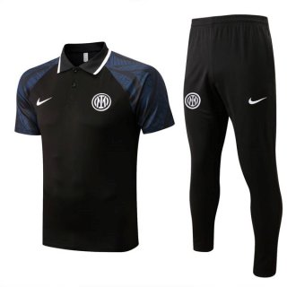 Polo Inter Milan Ensemble Complet 2022-2023 Noir Pas Cher