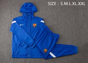 Sweat Shirt Capuche Barcelone 2022 Bleu Pas Cher