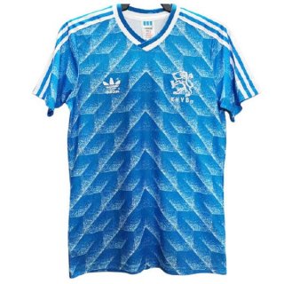 Thailande Maillot De Foot Pays-Bas Exterieur Retro 1988 Bleu Pas Cher